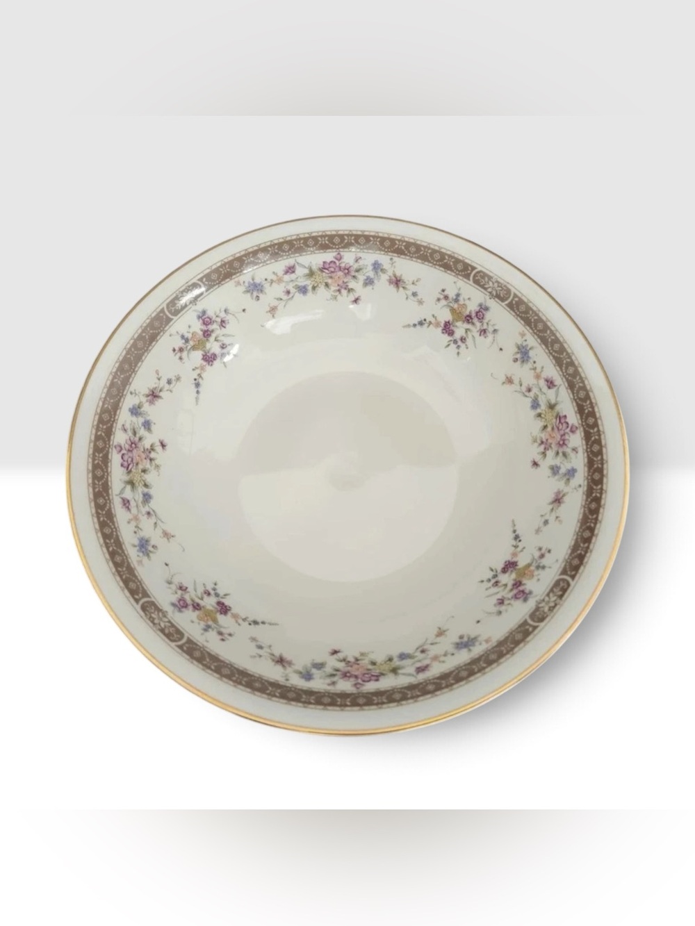 Mikasa Grande Ivory Marquette (Lot of 2) 9 1/4" X 2 1/2" Serving Bowl Gold Trim